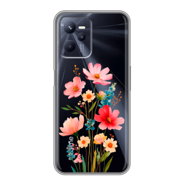 Силиконовый чехол на Realme C35 с принтом Цветы Силиконовый чехол на Realme C35 с принтом Цветы