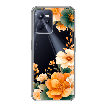 Силиконовый чехол на Realme C35 с принтом Цветы принт Силиконовый чехол на Realme C35 с принтом Цветы принт