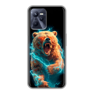 Силиконовый чехол на Realme C35 с принтом Медведь Силиконовый чехол на Realme C35 с принтом Медведь