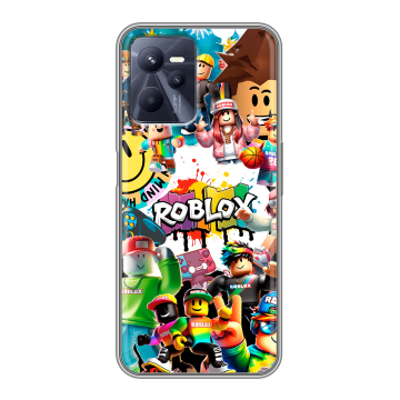 Силиконовый чехол на Realme C35 с принтом Roblox Роблокс Силиконовый чехол на Realme C35 с принтом Roblox Роблокс