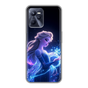 Силиконовый чехол на Realme C35 с принтом Холодное сердце Frozen