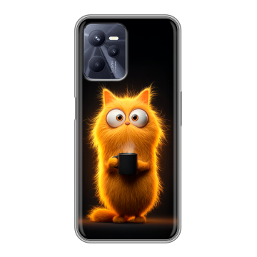 Силиконовый чехол на Realme C35 с принтом Смешной кот