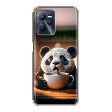 Силиконовый чехол на Realme C35 с принтом смешная панда