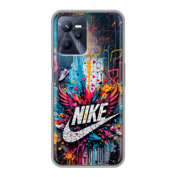 Силиконовый чехол на Realme C35 с принтом Nike Найк