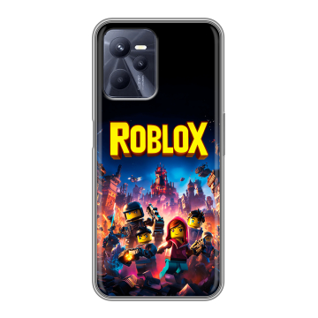 Силиконовый чехол на Realme C35 с принтом Roblox Роблокс
