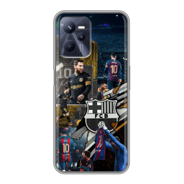Силиконовый чехол на Realme C35 с принтом Messi Barcelona