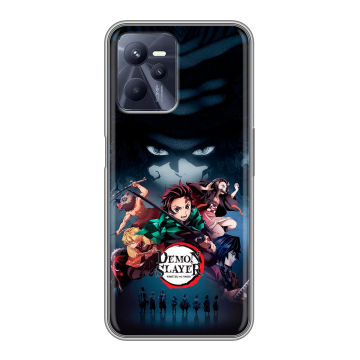 Силиконовый чехол на Realme C35 с принтом Demon Slayer Клинок рассекающий демонов