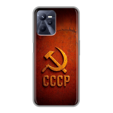 Силиконовый чехол на Realme C35 с принтом Флаг Герб СССР