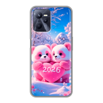 Силиконовый чехол на Realme C35 с принтом Новый год Силиконовый чехол на Realme C35 с принтом Новый год