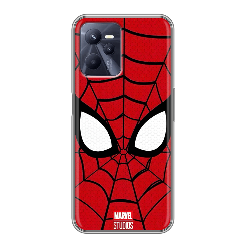 Силиконовый чехол на Realme C35 с принтом человек паук spiderman Силиконовый чехол на Realme C35 с принтом человек паук spiderman
