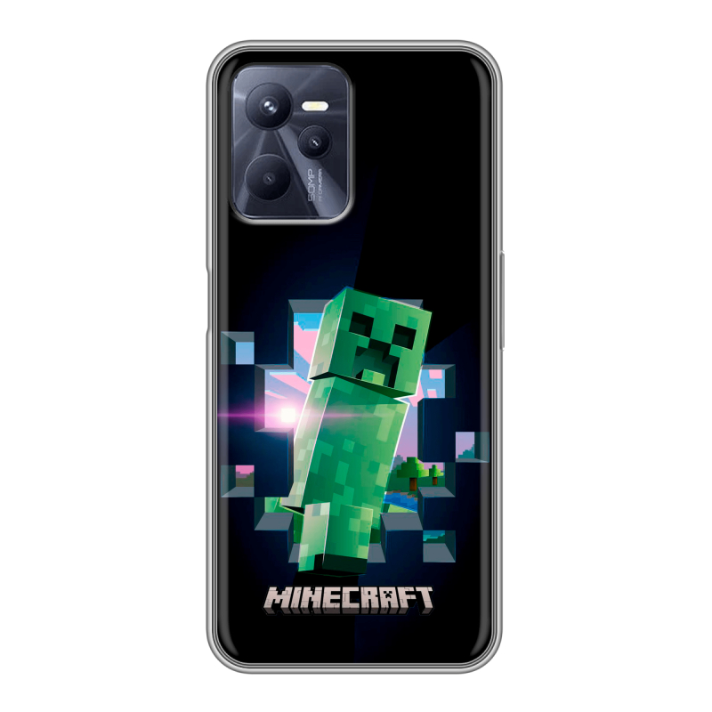 Силиконовый чехол на Realme C35 с принтом Майнкрафт Minecraft Силиконовый чехол на Realme C35 с принтом Майнкрафт Minecraft