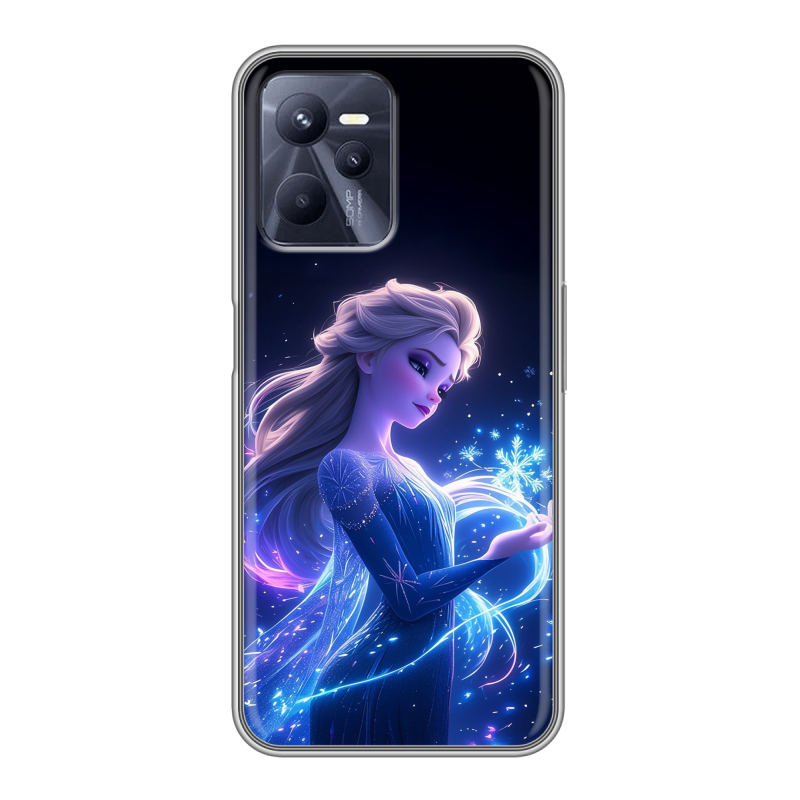 Силиконовый противоударный чехол на Realme C35 с принтом Холодное сердце Frozen Силиконовый противоударный чехол на Realme C35 с принтом Холодное сердце Frozen