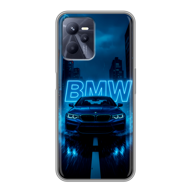 Силиконовый противоударный чехол на Realme C35 с принтом BMW БМВ Силиконовый противоударный чехол на Realme C35 с принтом BMW БМВ