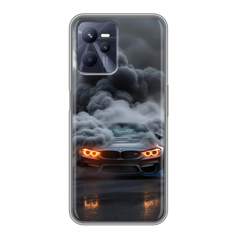 Силиконовый противоударный чехол на Realme C35 с принтом BMW БМВ Силиконовый противоударный чехол на Realme C35 с принтом BMW БМВ