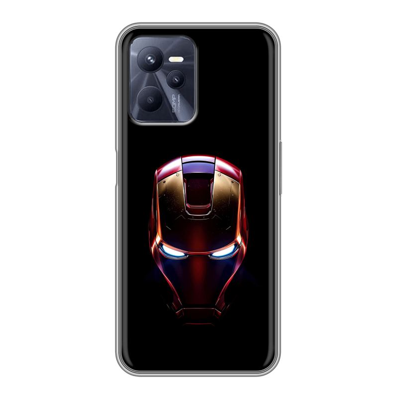Силиконовый противоударный чехол на Realme C35 с принтом IronMan Железный человек Силиконовый противоударный чехол на Realme C35 с принтом IronMan Железный человек