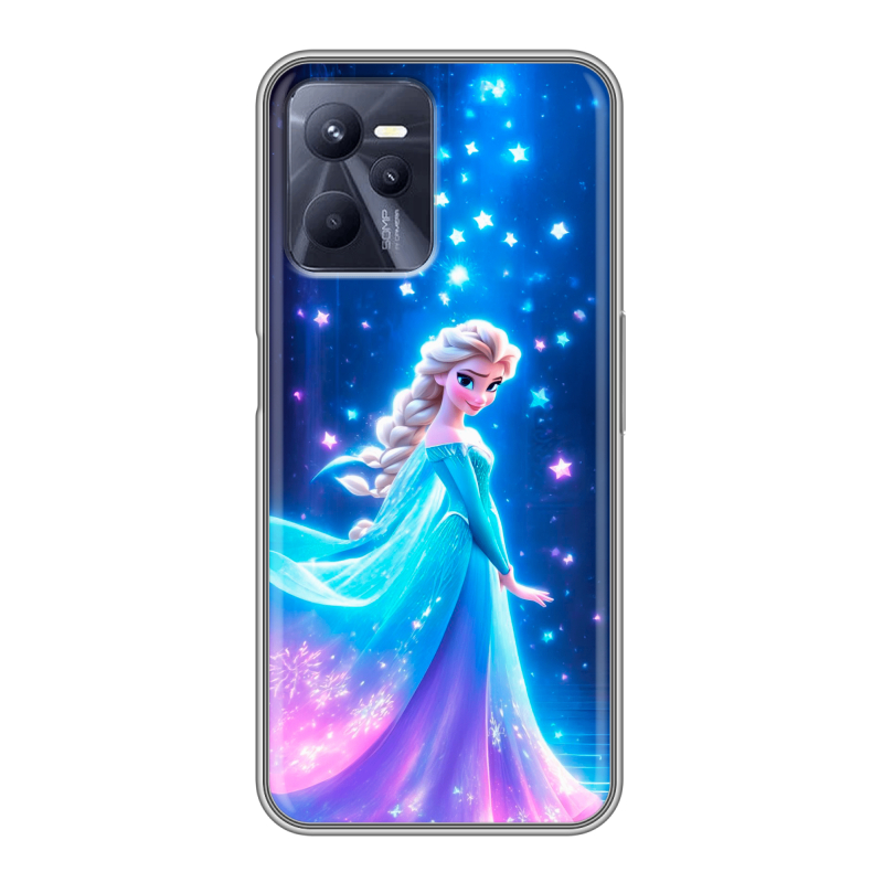 Силиконовый чехол на Realme C35 с принтом Холодное сердце Frozen Силиконовый чехол на Realme C35 с принтом Холодное сердце Frozen