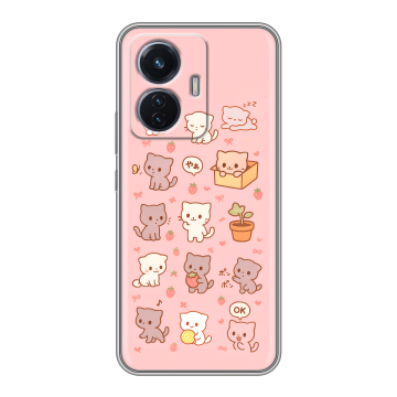Силиконовый чехол на Vivo T1 с принтом Hello Kitty Хелоу Кити