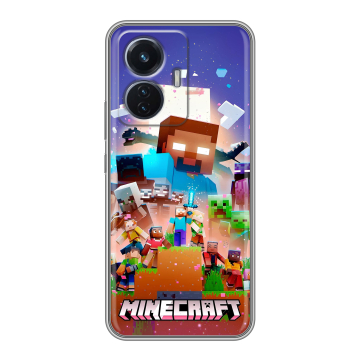 Силиконовый чехол на Vivo T1 с принтом Майнкрафт Minecraft