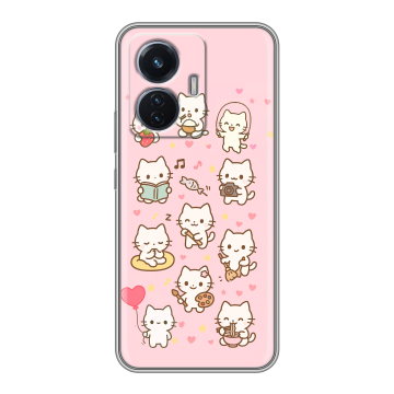 Силиконовый чехол на Vivo T1 с принтом Hello Kitty Хелоу Кити