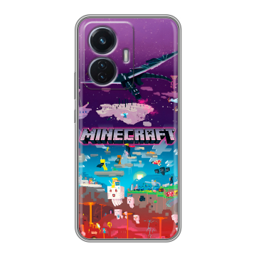 Силиконовый чехол на Vivo T1 с принтом Майнкрафт Minecraft