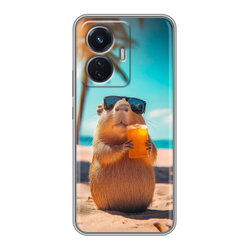 Силиконовый чехол на Vivo T1 с принтом Капибара