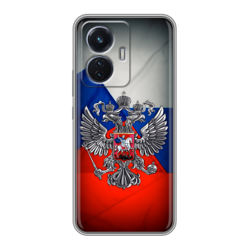 Силиконовый чехол на Vivo T1 с принтом Флаг России