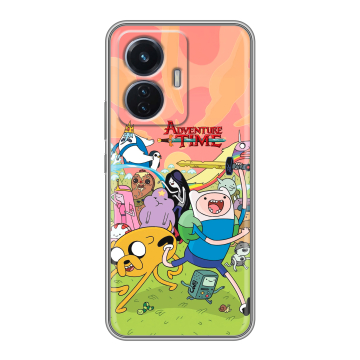 Силиконовый чехол на Vivo T1 с принтом Adventure time Время приключений