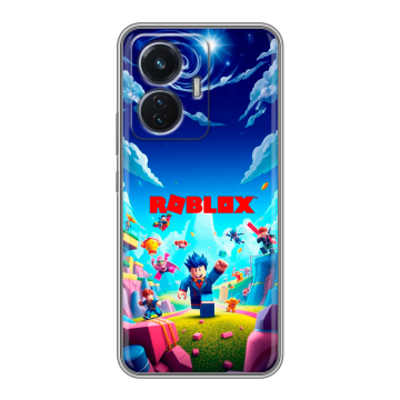 Силиконовый чехол на Vivo T1 с принтом Roblox Роблокс