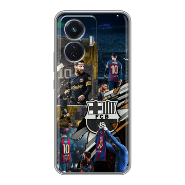 Силиконовый чехол на Vivo T1 с принтом Messi Barcelona