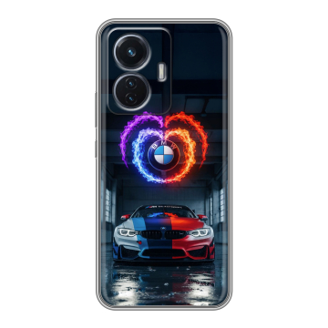 Силиконовый чехол на Vivo T1 с принтом BMW БМВ