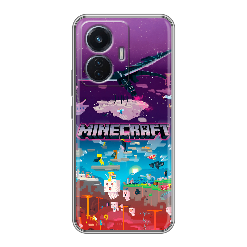 Силиконовый чехол на Vivo T1 с принтом Майнкрафт Minecraft Силиконовый чехол на Vivo T1 с принтом Майнкрафт Minecraft