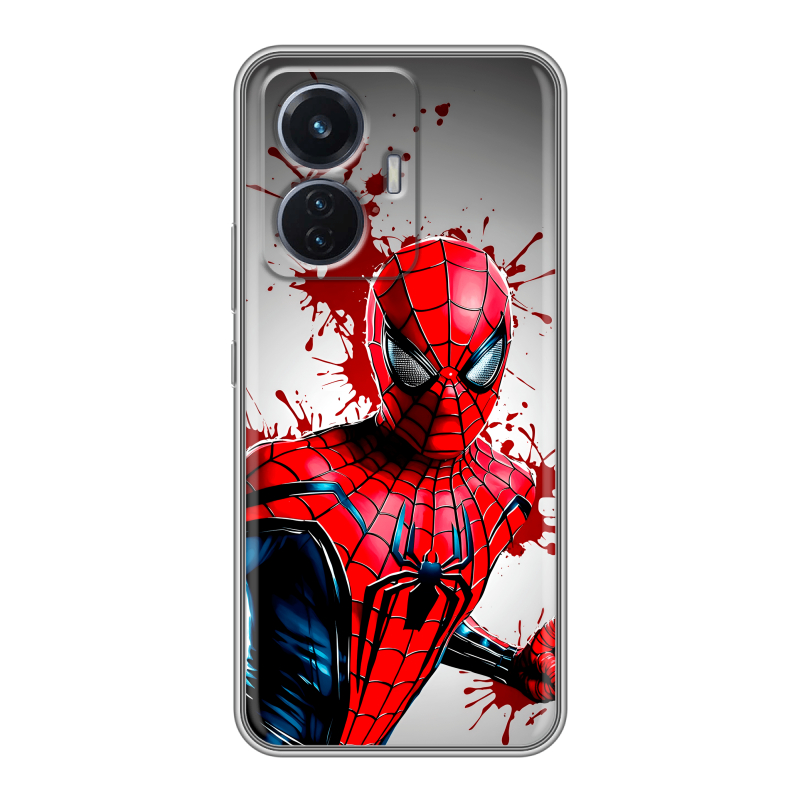 Силиконовый чехол на Vivo T1 с принтом Spiderman Человек паук Силиконовый чехол на Vivo T1 с принтом Spiderman Человек паук