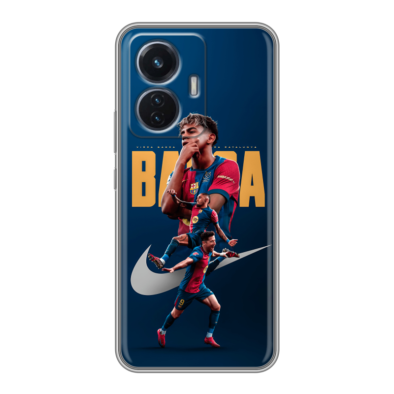 Силиконовый чехол на Vivo T1 с принтом Барселона Barca Yamal Силиконовый чехол на Vivo T1 с принтом Барселона Barca Yamal