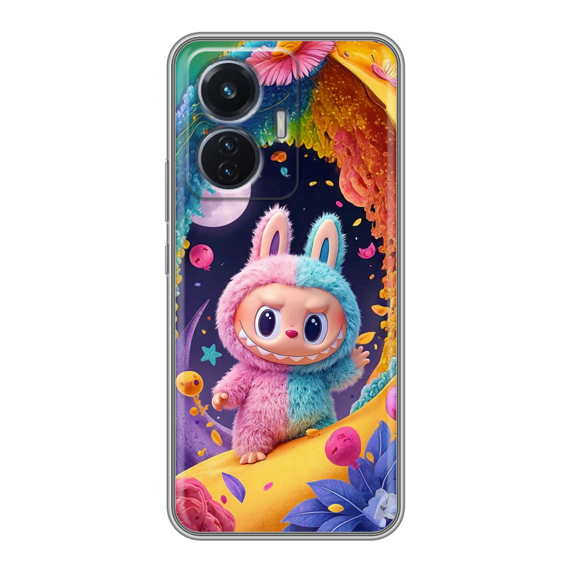 Силиконовый чехол на Vivo T1 с принтом Labubu Лабубу Силиконовый чехол на Vivo T1 с принтом Labubu Лабубу