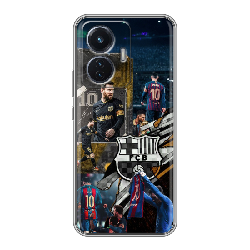 Силиконовый чехол на Vivo T1 с принтом Messi Barcelona Силиконовый чехол на Vivo T1 с принтом Messi Barcelona