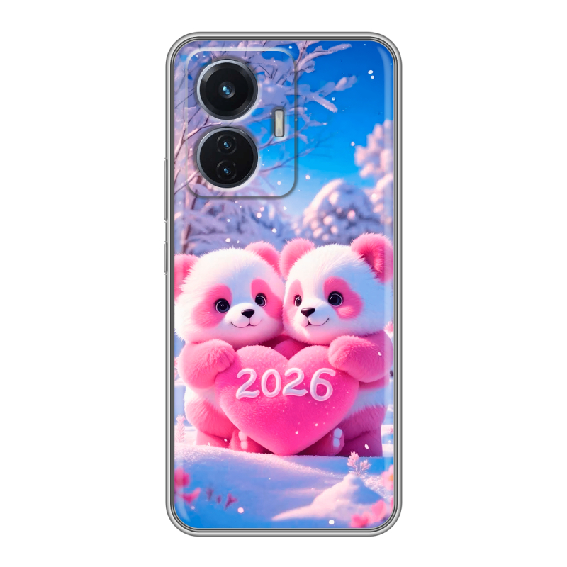 Силиконовый чехол на Vivo T1 с принтом Новый год Силиконовый чехол на Vivo T1 с принтом Новый год
