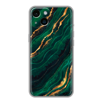 Силиконовый чехол на Iphone 14 с принтом Мрамор зеленое золото Силиконовый чехол на Iphone 14 с принтом Мрамор зеленое золото