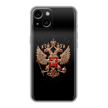 Силиконовый чехол на Iphone 14 с принтом Герб России Силиконовый чехол на Iphone 14 с принтом Герб России