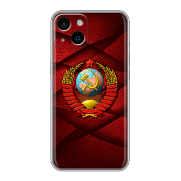 Силиконовый чехол на Iphone 14 с принтом Герб СССР Силиконовый чехол на Iphone 14 с принтом Герб СССР