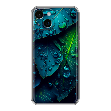 Силиконовый чехол на Iphone 14 с принтом Листья Силиконовый чехол на Iphone 14 с принтом Листья