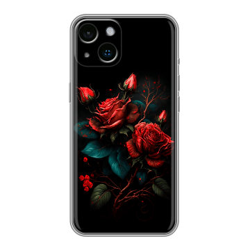 Силиконовый чехол на Iphone 14 с принтом Розы красные Силиконовый чехол на Iphone 14 с принтом Розы красные