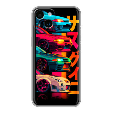 Силиконовый чехол на Iphone 14 с принтом Гоночные машины Силиконовый чехол на Iphone 14 с принтом Гоночные машины