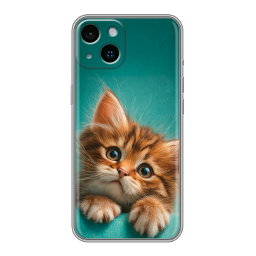 Силиконовый чехол на Iphone 14 с принтом котенок Силиконовый чехол на Iphone 14 с принтом котенок