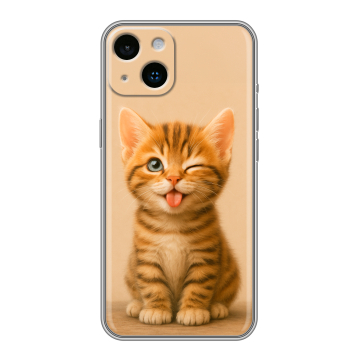 Силиконовый чехол на Iphone 14 с принтом котенок Силиконовый чехол на Iphone 14 с принтом котенок
