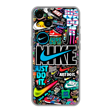 Силиконовый чехол на Iphone 14 с принтом найк nike черный