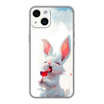 Силиконовый чехол на Iphone 14 с принтом кролик зайчик Силиконовый чехол на Iphone 14 с принтом кролик зайчик