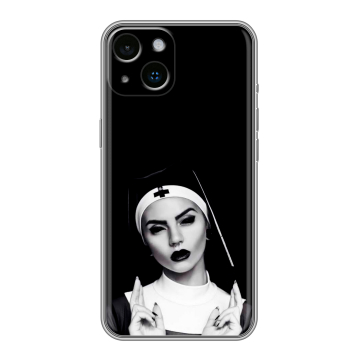 Силиконовый чехол на Iphone 14 с принтом монашка Силиконовый чехол на Iphone 14 с принтом монашка