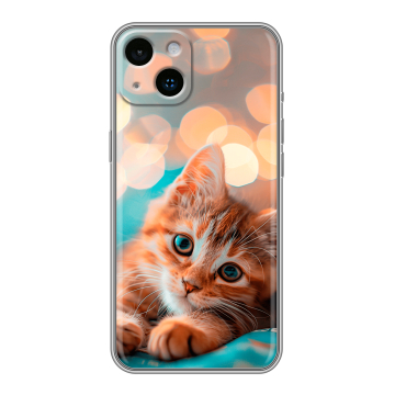 Силиконовый чехол на Iphone 14 с принтом котик Силиконовый чехол на Iphone 14 с принтом котик