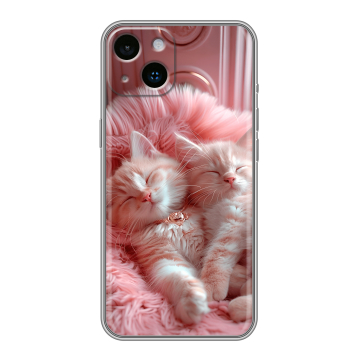 Силиконовый чехол на Iphone 14 с принтом котята котики