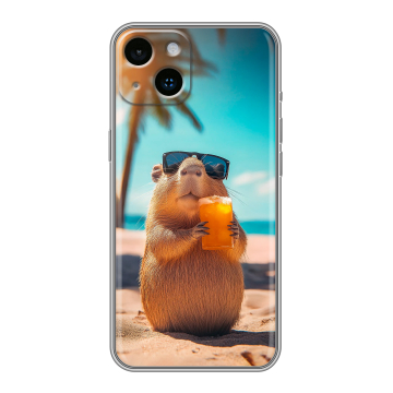 Силиконовый чехол на Iphone 14 с принтом Капибара
